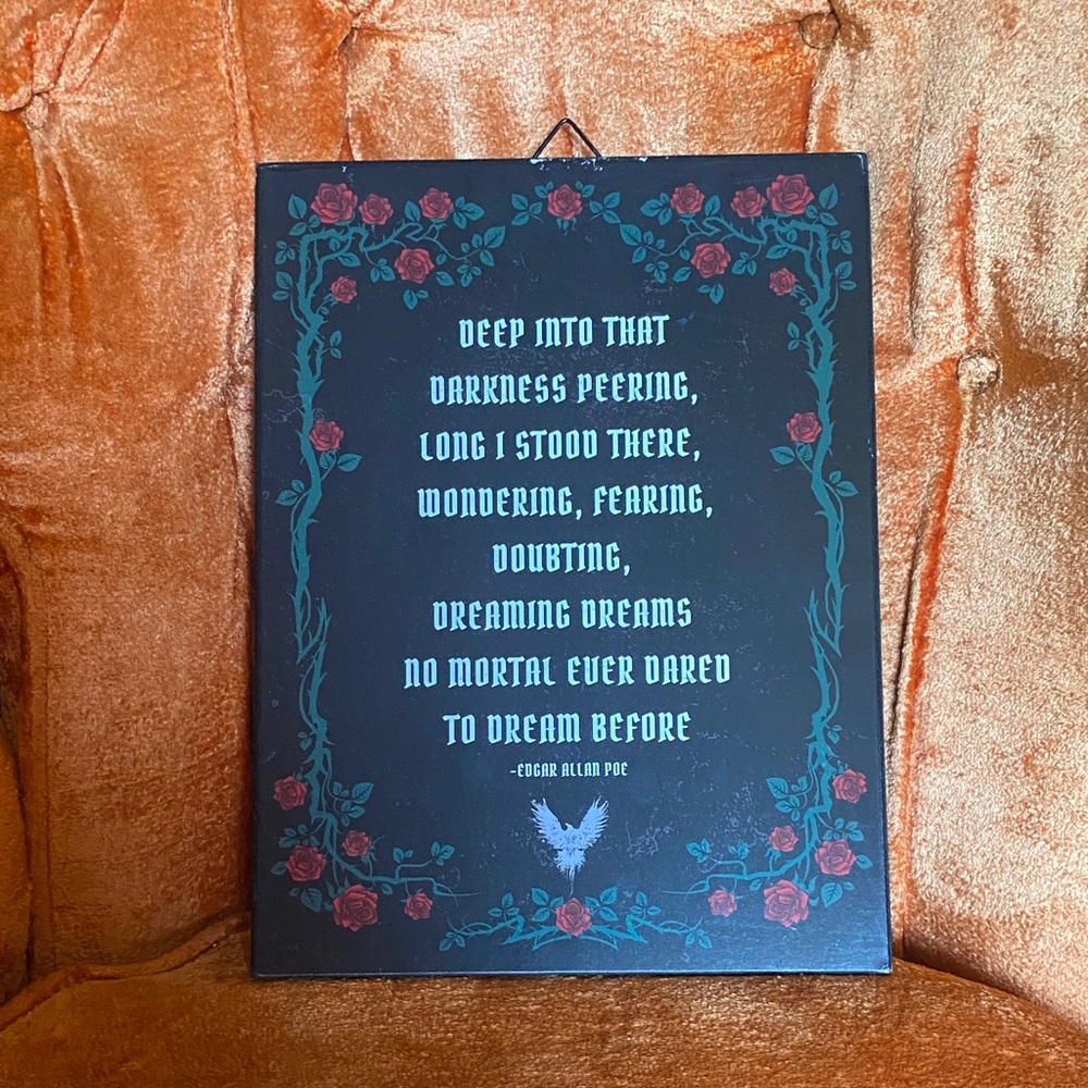 Spirit Halloween Edgar Allan Poe Quote Wooden Sign